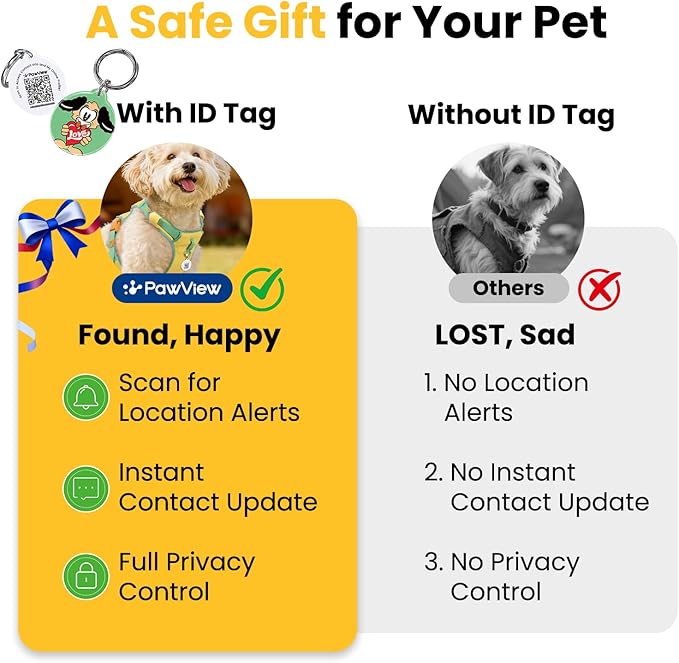 No Pull Dog Harness for Medium & Large Dogs, Lightweight Escape Proof Adjustable Dog Harness with Pocket, Front & Back Clip, Reflective Soft Vest with ID Tag, for Running Walking, Yellow