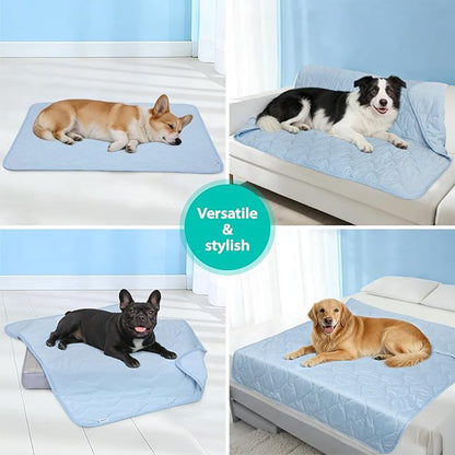 Cooling Blanket for Dogs - Q-MAX>0.4, Lightweight Pet Throw Blanket Furniture Protector, Breathable Fill and Soft Washable Cooling Mat for Summer, Light Blue, 30x40