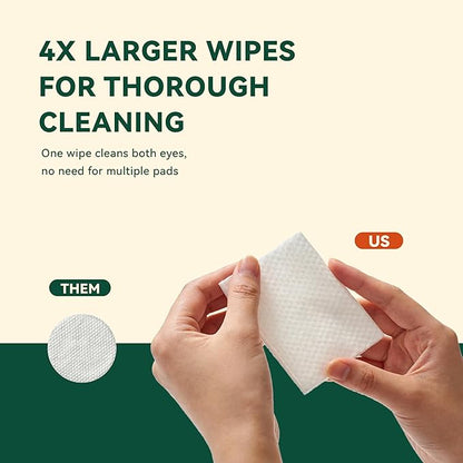 Eye Wipes for Dogs & Cats, Gently Remove Tear Stains, Debris & Discharge, Hypoallergenic Pet Eye Cleaner for Eyes, Wrinkles & Face, Unscented with Natural Coconut Oil & Provitamin B5, 100ct