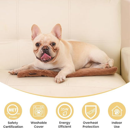 Pet Heating Pad for Cats Dogs Indoor & Sheltered Outdoor Waterproof Heated Cat Bed Heated Dog Bed Chew Resistant Cord Constant Temperature Brown 20 x 16 Inch