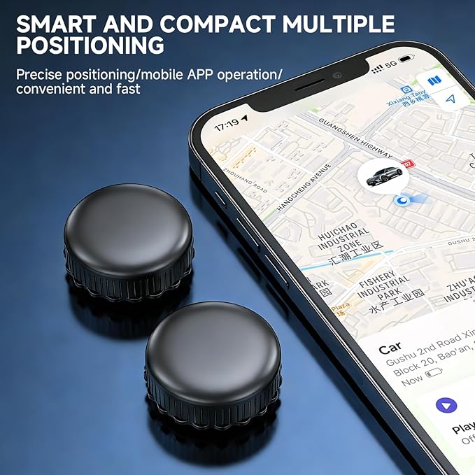 GPS Tracker for Vehicles-Real-Time Mini Magnetic Car Tracker Device with Free App, Hidden GPS Tracking Device for Cars,Trucks,Motorcycles,Kids,Pets|Anti-Theft Vehicle Tracker|No Monthly Fee