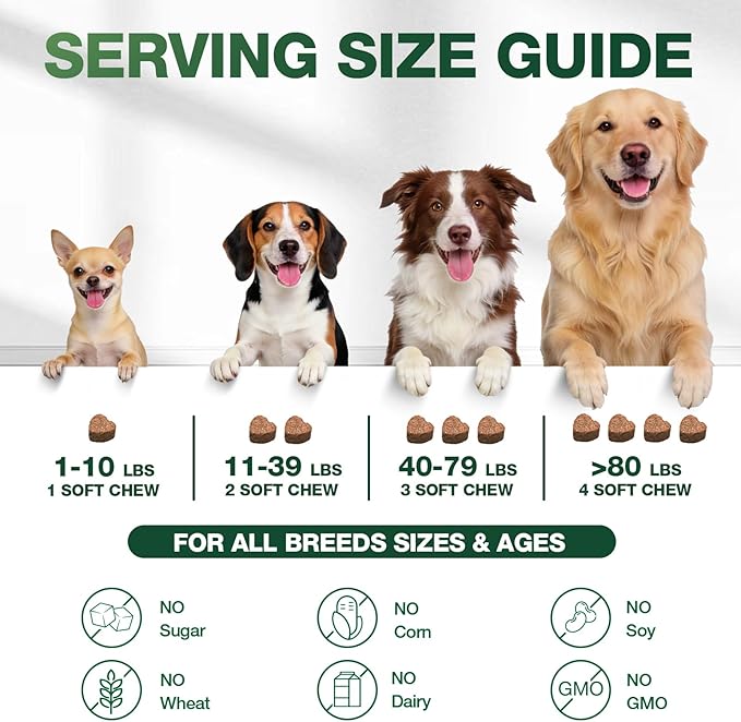 180 Soft Chews, Calming Chews for Dogs, Dog Calming Treats Helps with Anxiеty Rеlief, Separation, Strеss, Fireworks, Travel, Barking, Composure, Natural Dog Supplements