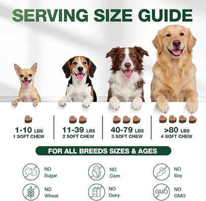 180 Soft Chews, Calming Chews for Dogs, Dog Calming Treats Helps with Anxiеty Rеlief, Separation, Strеss, Fireworks, Travel, Barking, Composure, Natural Dog Supplements