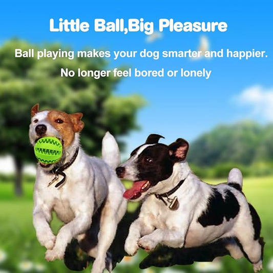 Idepet Dog Toy Ball, Nontoxic Bite Resistant Toy Ball for Pet Dogs Puppy Cat, Dog Pet Food Treat Feeder Chew Tooth Cleaning Ball Exercise Game IQ Training ball,2 Pack- Blue & Green