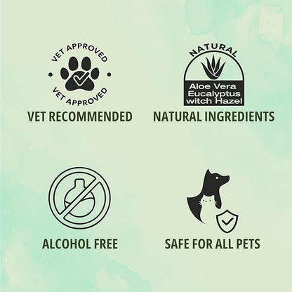 NOVEHA Dog Ear Wipes Finger Glove Fit | Easy Ear Cleaning for Dogs & Puppies, Cats & Kittens | Gentle Pet Ear Cleaner Finger Wipes for Puppy, Kitten & More | Cat & Dog Ear Wash | 2PK - 50ct