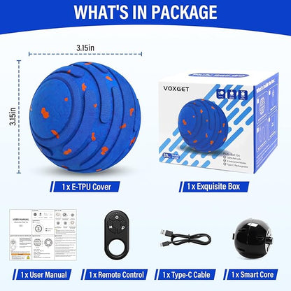Smart Interactive Dog Toy Ball, Upgrade Automatic 3 Modes Moving Ball with Remote Control for Medium Large Dogs, Rechargeable Waterproof E-TPU Bounce & Rotating Dog Toy to Keep Busy (Dark Blue)