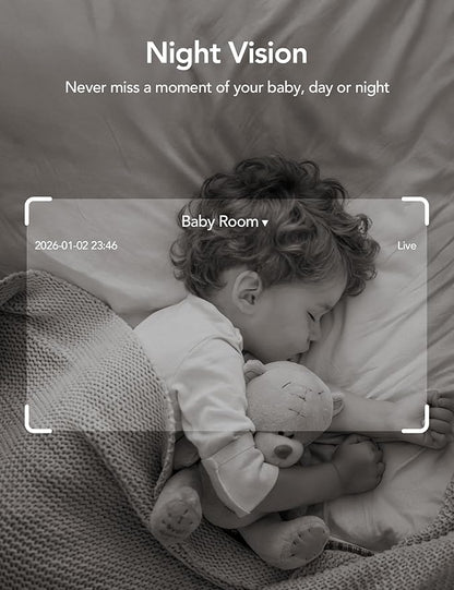 GNCC 2K Cameras for Home Security, Indoor Pan/Tilt Security Camera for Baby Monitor/Pet Camera, Motion Detection, Night Vision, 2-Way Audio, 24/7 SD Card Storage & Optional Cloud, 2.4/5GHz WiFi, 2 Pcs