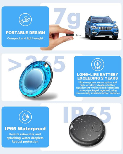 GPS Android Air Tracker Tags Device for Car and Vehicles,2 Year Battery Life & 2pcs Hidden Magnetic case,Trackers for Tracking Vehicle,2pcs GPS Tracker,No Monthly Fee for Android and iPhone
