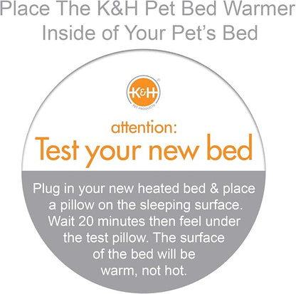 K&H Pet Products Pet Bed Warmer, Turn Any Pet Bed Into a Heated Cat or Dog Bed, Waterproof Indoor Heated Warming Pad Insert, Automatic Temperature, Safety Listed - Small 9 X 8.5in Tan