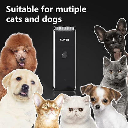 Black Dog Cat Clippers, Home Professional Cordless Cat Grooming Tools for Dog Thick Coat Clippers, Low Noise Pet Hair Trimmer Kits with 9-Pieces