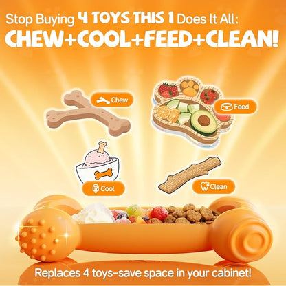 Dog Enrichment Toys 6 Pack - Dog Toys to Keep Them Busy, Lick Mat, Ball & Bowl with Peanut Butter,Frozen Treat Puzzle Dispenser for Anxiety Relief, Reduce Boredom, Perfect for Bathing Grooming
