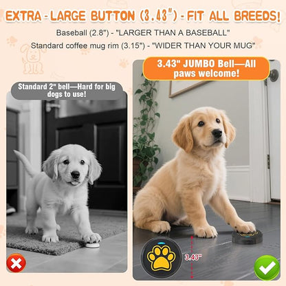 ChunHee Dog Bells to Go Outside - Bell for Dogs to Ring to Go Potty | Chew-Proof Dog Door Bell | 0-115dB Adjustable Volume & 28 Ringtones | Bells for Dog Training to Go Outside Without Barking