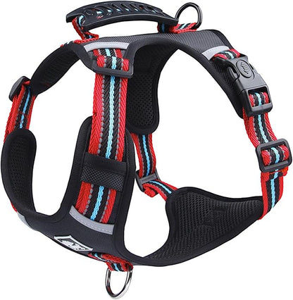 No Pull Dog Harness with Easy Control Soft Handle for Small Medium Large Dogs,Reflective Adjustable Puppy Harness,Heavy Duty Girl Boy Pet Vest with Safety Buckle (Black, S)