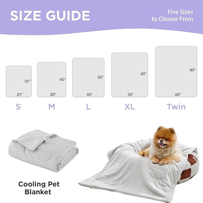 LE SURE Premium Dog Cooling Blanket for Bed - Washable Pet Throw Blanket with Q-MAX>0.4 for Summer，Soft Cat Cooling Mat, Furniture Protector, 60x80