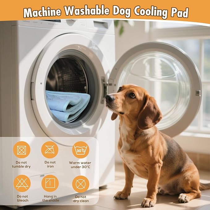Cooling Mat for Dogs Thicken Pad for Cats,Rabbit&Medium,Large Dogs Internal Arc-Chill Cool Fiber (Q-Max>0.45),Dog Cooling Mat Non-Slip Washable Summer Pet Outdoor Bed,26.5"x38"