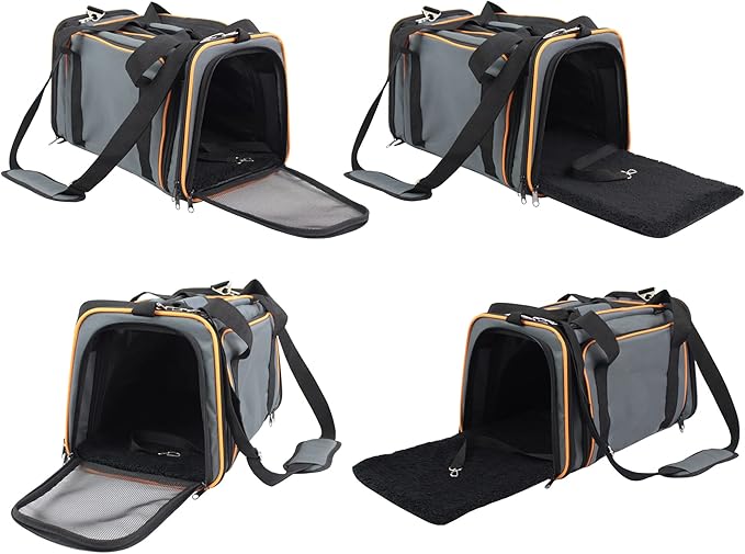 EliteField Expandable Soft Pet Carrier (3 Year Warranty, Airline Approved), Multiple Sizes and Colors Available (17" L x 11" W x 11" H, Gray)