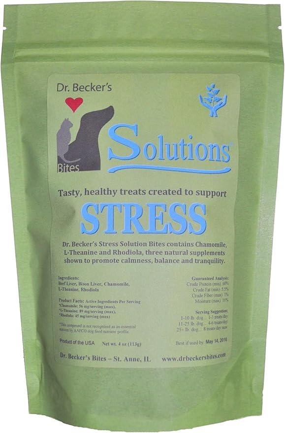 Dr Becker's Stress/Calming Solution Bites Treats - Natural Supplement for Dogs