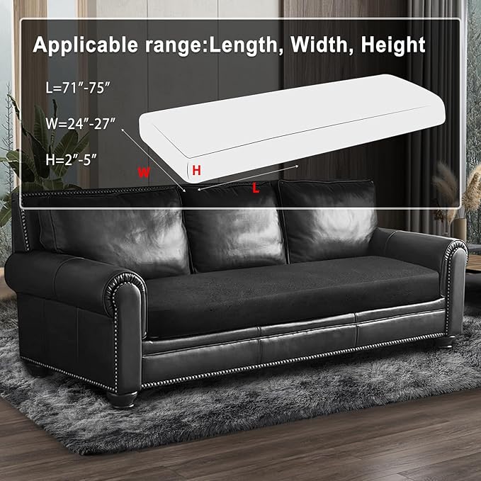 ANARACHON Leather Look Couch Cushion Covers Sofa Seat Slipcovers Sets Couches Furniture Protector for Sectional Armchair Loveseat Pets Kids Stretch Spandex Fabric (1 Cushion Sofa, Dark Grey)
