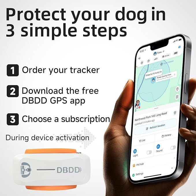 Next-Gen GPS Dog Tracker + 36-Month Plan | Real-Time Location & Escape Alerts | Health Monitoring | Waterproof | iOS & Android Compatible | for Dogs 35lbs+