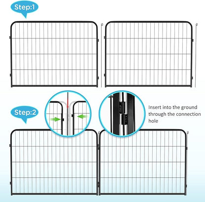 BestPet | Dog Playpen Extender | 32 Inch, 2 Panels | Heavy Duty Metal Pet Exercise Pen | Indoor Outdoor Fence Panels | Rust-Resistant, Removable, Tool-Free Setup | Anti-Skid, Expandable Design
