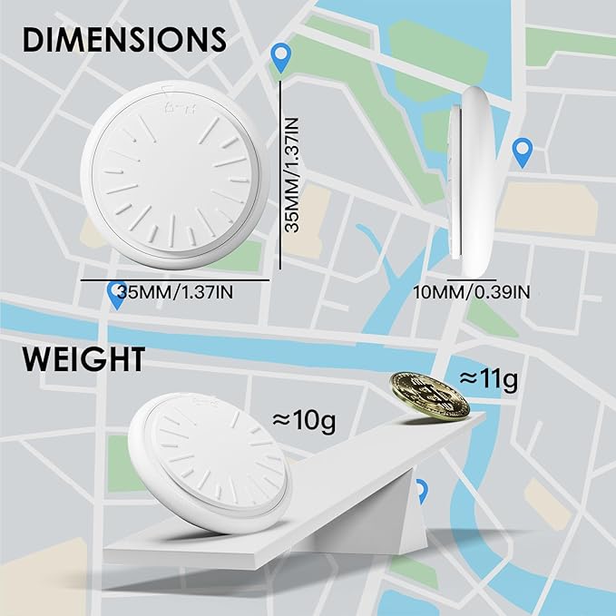 Mini GPS Tracker for Vehicles – Hidden Magnetic Car Tracker Device, Real-Time GPS Tracking for Kids, Car, Pets, No Monthly Fee, Works with Apple Find My and Google Find Hub, Vehicle Locator (2 Sets)