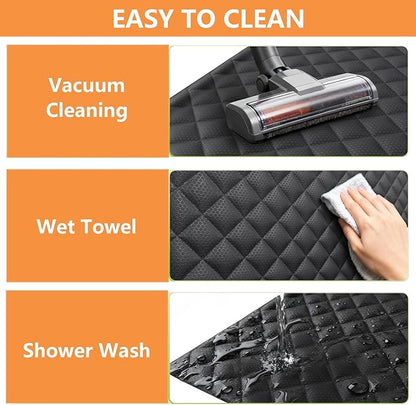 Dog Seat Cover for Tesla Model 3 & Y - Waterproof Back Seat Hammock with Mesh Window & 2 Door Protectors - Scratch & Mud Protection