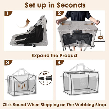 PEGIC Extra Large Cat Carrier for 2 Cats, Portable Soft Sided Large Pet Carrier for Traveling, Indoor and Outdoor Uses, 24"×16"×16"