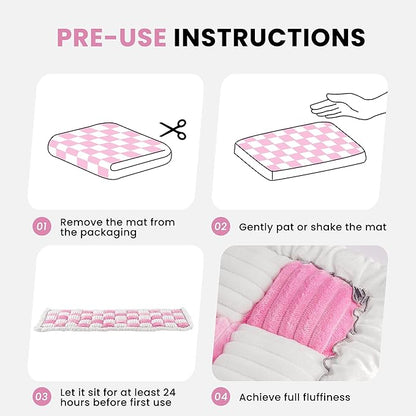 HiPetpy Backseat Dog Bed Mat, Non-Slip Dog Bed for Car Back Seat, Soft & Cozy Dogs Blanket, Washable Travel Pet Mat Seat Protector for Cars, SUVs, Trucks (Pink/White, 51.1" L x 23.6" W x 1.5" Th)
