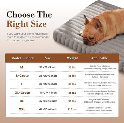 Dog Beds for Extra Large Sized Dog, Orthopedic Pet Bed with Waterproof Lining, Soft Short Plush Surface & Egg Crate Foam, Machine Washable Pet Mat with Removable Cover & Anti Slip Bottom