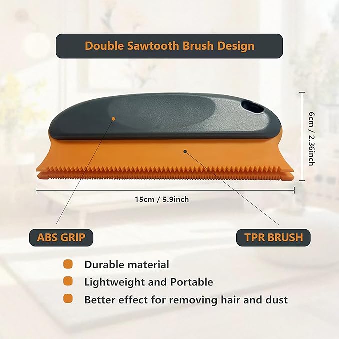Pet Hair Remover for Dogs Cats - 3-in-1 Grooming Brush with Massage Comb Dustpan - Furniture Carpet Sofa Fur Cleaner for Pet Owners
