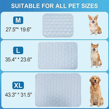 Dog Cooling Mat Q-MAX>0.5 Self-Cooling Mat for Dogs Crate Pad for Dogr, 2-in-1 Long-Lasting Cool Mats and Soft Kennel Pad for Dogs, Easy Washable Mat for Bed Crate Car