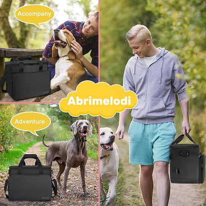 6 Set Dog Travel Bag, Large Pet Travel Kit for Supplies Includes 2 Food Containers, 1 Pet Organizer for Dogs, 2 Collapsible Bowls, 1 Treat Pouch, Dog Weekend Overnight Bag Luggage