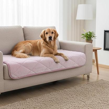 NWK Fluffy Self Warming Cat Mat, Cat Blanket, Thermal Dog Mat, Washable, Non-Slip Bottom for Sofa & Crate & Kennel & Car Seat (Blush Pink, X-Large (45'' X 28'' X 0.4''))