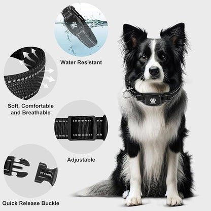 GPS Dog Collar Tracker 2-in-1,Reflective Waterproof Pet Collar,iOS-Only,No Monthly Fees,Unlimited Range,Ideal for Dog Tracking pet Tracker,for Small Medium Large Dogs(S (12.6"-16.5"), Black)