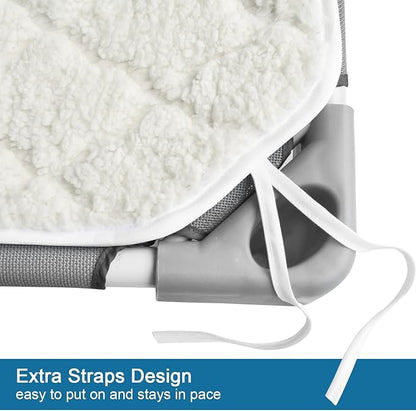 Elevated Waterproof Dog Bed Pad 2 Pack, Soft Plush Pet Pad Large, Machine Washable with Corner Straps