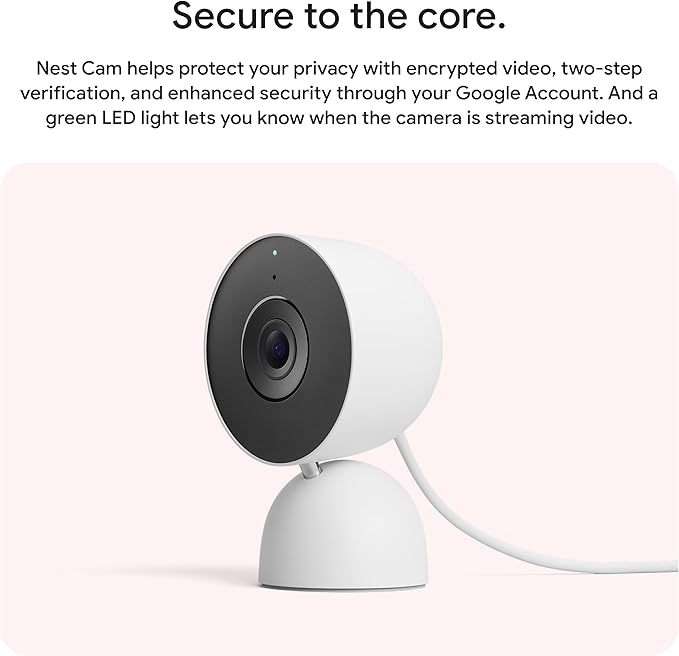 Google Nest Cam Indoor (Wired, 3rd Gen) - Security Camera with 2K Video and Gemini, Night Vision, 2-Way Audio, Works with Google Home - 2025 Model - Hazel
