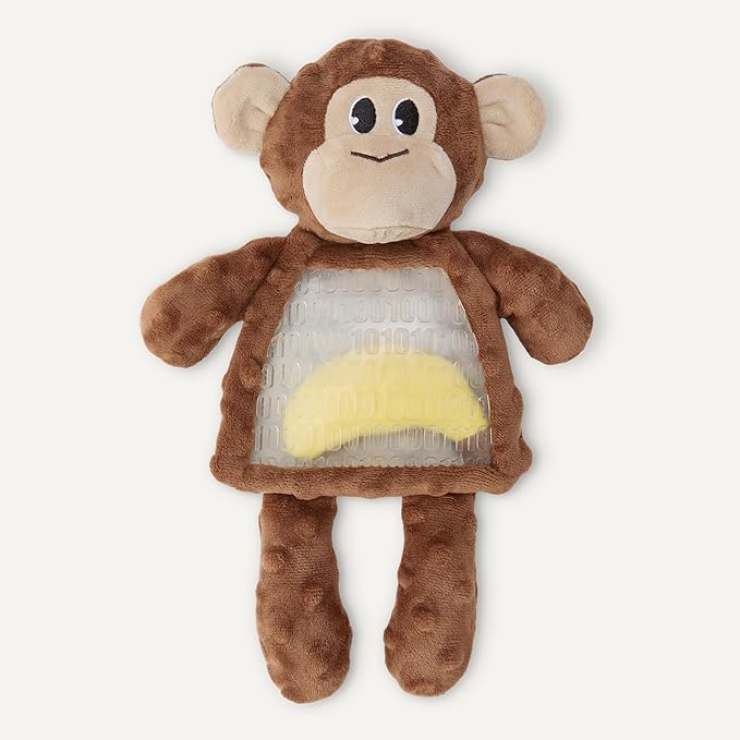 Amazon Basics Dog Squeak Plush Toys, Monkey and Alligator, Interactive, Soft Fabric, Built-in Squeaker, Ideal for Puppies, Small and Medium Dogs, 2-Pack