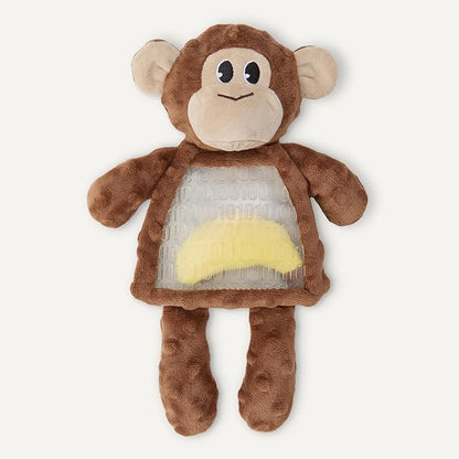 Amazon Basics Dog Squeak Plush Toys, Monkey and Alligator, Interactive, Soft Fabric, Built-in Squeaker, Ideal for Puppies, Small and Medium Dogs, 2-Pack