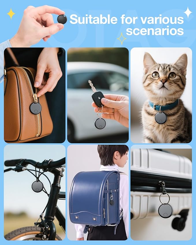 GPS Android Air Tracker Tags Device for Car and Vehicles,2 Year Battery Life & 2pcs Hidden Magnetic case,Trackers for Tracking Vehicle,2pcs GPS Tracker,No Monthly Fee for Android and iPhone