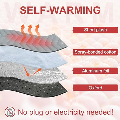 BEAUTYZOO Self Warming Cat Bed Mat, Self Heating Dog Pad for Indoor Outdoor Pet House, Heated Thermal Warmer Cat Blanket for Kitten Puppy Washable Non-Slip Chew Proof,1 Pack 23 x 35 Inches Light Grey