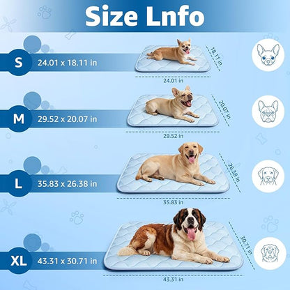 Pet Cooling Mats for Dogs, Cooling Pet Bed Outdoor & Indoor Use with Ice Silk Fabric & Waterproof Cover, Summer Cool Pad for Dogs Cats 29" x 18", Non-Slip Washable Pet Blanket for Crate Kennel Travel