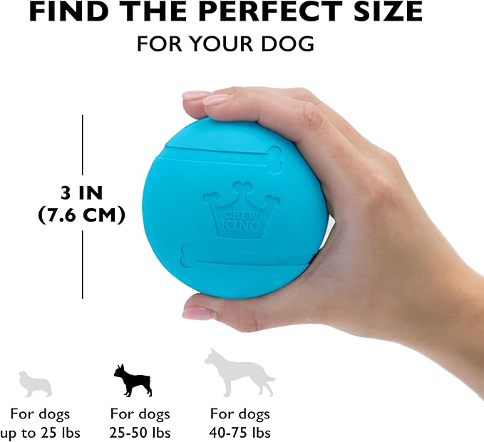 Chew King Fetch Balls Extremely Durable Natural Rubber Toy Pack of 3 - 3 inch Balls (CM-0263-CS01)