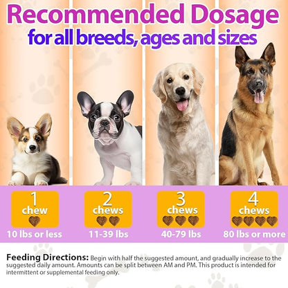Carmelie Dog Vitamins, 24 in 1 Dog Vitamins and Supplements 200 Chews with Glucosamine Probiotics Omega-3 Dog Multivitamins Chewable for Hip & Joint, Skin & Coat, Immune Health, Digestive (Chicken)