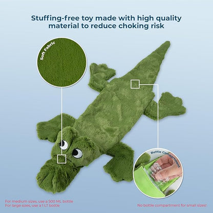 Best Pet Supplies Squeaky Dog Toys with Soft Durable Fabric for Small, Medium and Large Pets Interactive Toy for Indoor Play, Supports Active Biting and Play - Alligator, Medium