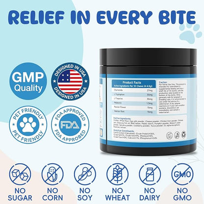500 Calming Chews for Cats, Helps Reduce Stress with Melatonin, Relaxation for Travel, Boarding,Separation, Grooming Anxiety -with Ashwagandha, Organic Chamomile, L-Theanine & L-Tryptophan Chicken