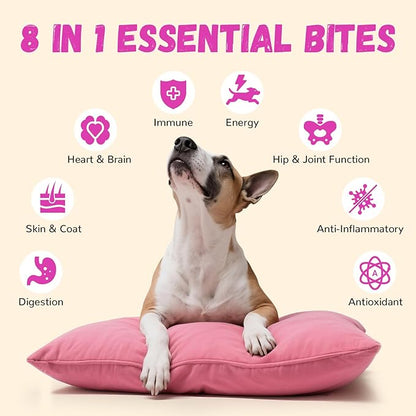 Furrolika 60 Count Multivitamin Soft Chews -Made in The USA- Dog Vitamins and Supplements with Glucosamine, Chondroitin, Digestive Enzymes, Probiotics - Hip & Joint, Immune System, Skin & Coat Support