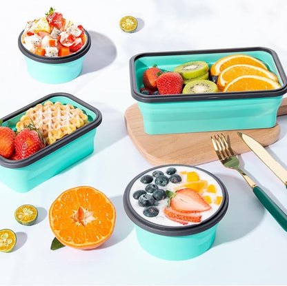 Sudaya 12 Pack Collapsible Food Storage Containers With Lids, Collapsible Storage Containers Sets Silicone Collapsible Bowls For Camping, RV Accessories, Travel Trailer Must