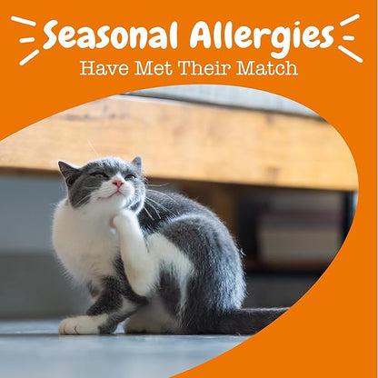 Zesty Paws Allergy & Immune Mousse - Cat Vitamins & Supplements Treats - Allergy Relief for Cats L-Lysine Squeeze up for Immunity, Skin Health & Antioxidant Support - Chicken 14ct