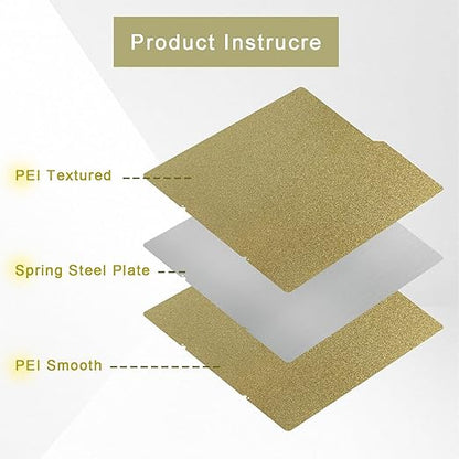 Double Sided Textured PEI Build Plate for Kobra S1 264x276mm Spring Steel Sheet Magnetic Heated Bed Plate