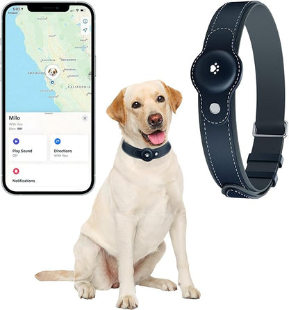 2-in-1 GPS Tracker for Dogs: Smart Pet Collar with Real-Time Tracking,No Monthly Fee/Subscription (iOS Only) Waterproof, Anti-Lost,365-Day Long Battery Life GPS Tracker Dog Collar(Tracker Included)